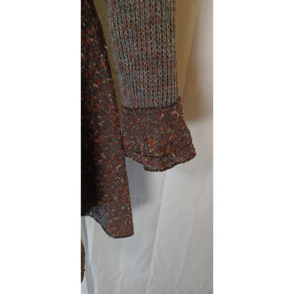 Mixed Media Long Cardigan Boucle Faux Fur sz. L - Picture 4 of 7